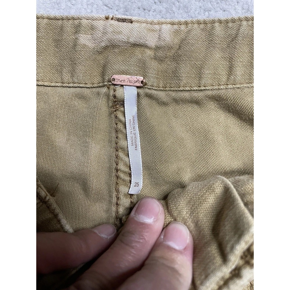 Women's Free People Tan Cropped Pants Capris Size 25, Inseam 21" Khakis - Picture 10 of 13